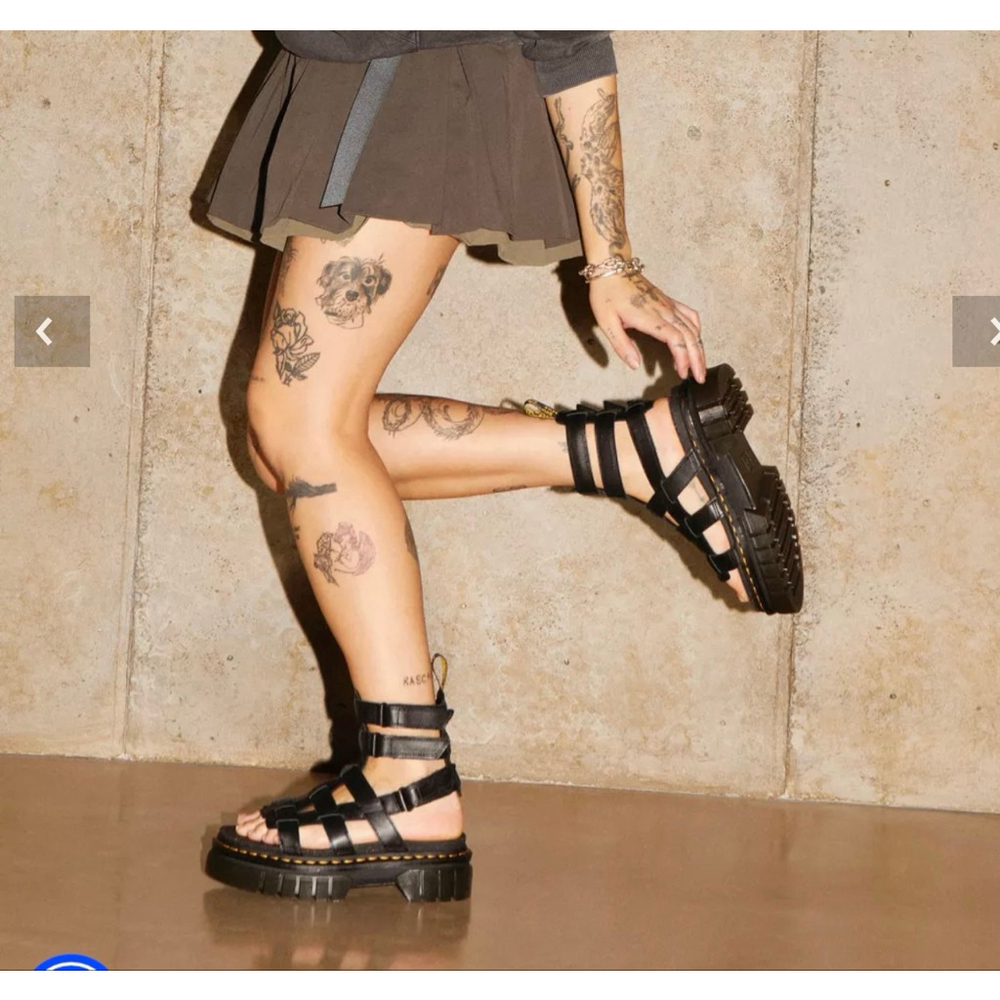 Women's Dr. Martens Black Ricki Gladiator Platform Sandals Size 9 - Picture 3 of 5